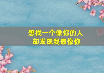 想找一个像你的人 却发现我最像你